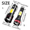 Portable Mini Flashlight Three Lighting Modes High Brightness Keychain LED Light USB Rechargeable Zoomable Focus