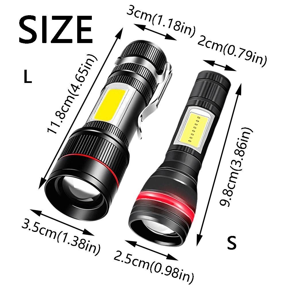 Portable Mini Flashlight Three Lighting Modes High Brightness Keychain LED Light USB Rechargeable Zoomable Focus