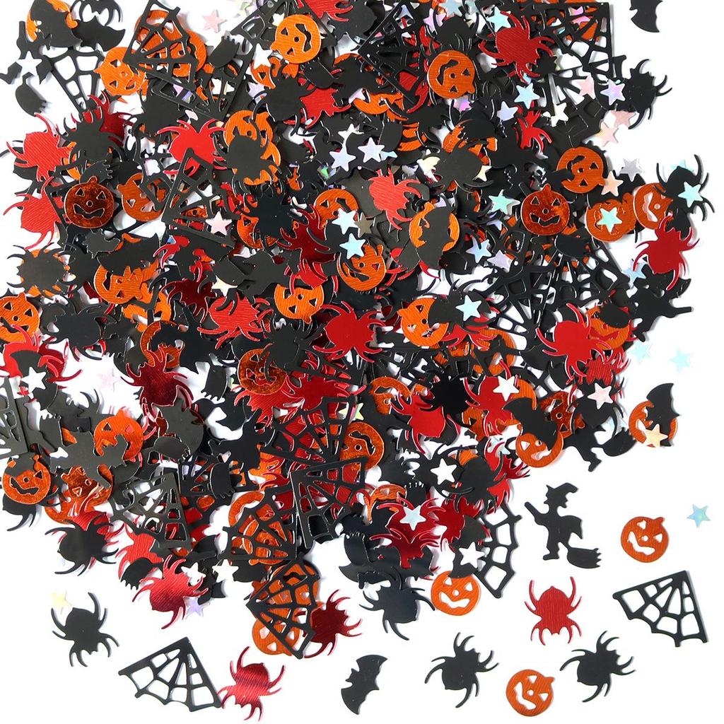 2025 Halloween Decor: Pumpkin, Ghost, Bat, Spider PVC Sequin Confetti for Table Scatter