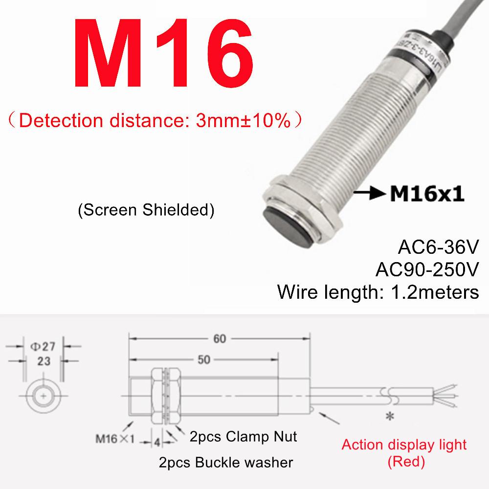 Black Proximity Switch Inductive Proximity Sensor Detection Switch NPN/PNP DC 6-36V Approach Sensor 4mm 6mm M5 M10 14 M16 M20 22