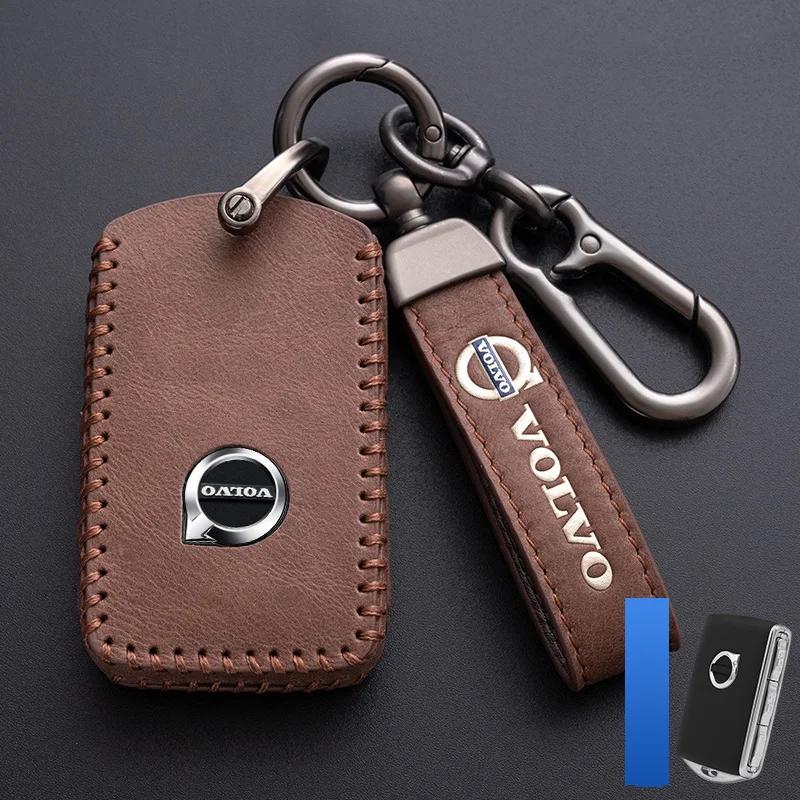 Zinc Alloy Leather Car Remote Key Case Protector Cover Shell For Volvo XC60 XC40 XC90 S90 V60 S60 V90 C40 Polestar 1 Polestar 2
