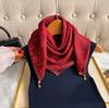 Spring and Autumn New Products Simple Solid Color Magnetic Buckle Small Square Scarf Versatile Light Luxury Decorative Scarf Foreign Style Advanc