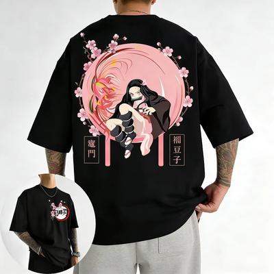 Demon Slayer Anime Print Oversized Men and Women Tshirt Couple Streetwear Fashion Casual Summer Parentchild Top Harajuku Y2K