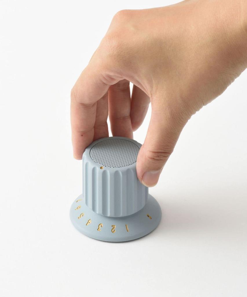 BRUNO Bruno Volume Knob Speaker, Wireless Bluetooth, IPX4 Waterproof, Volume Adjustment, Magnet Included, Perfect for Bathtime, Blue Gray, BDE060-BGY