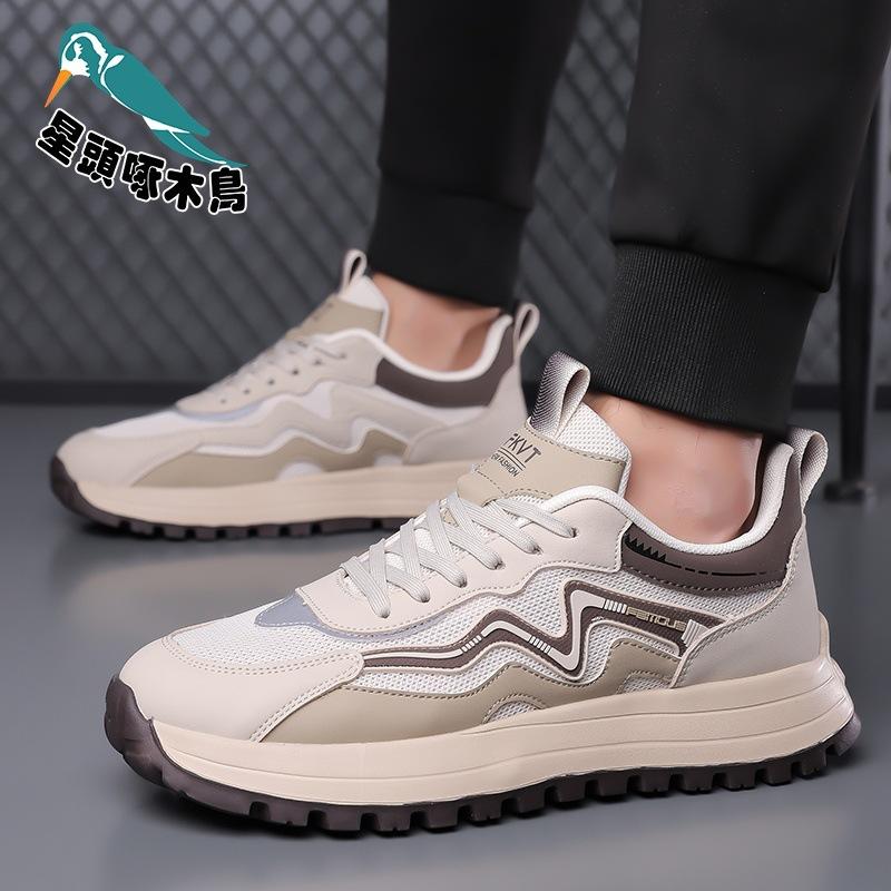 Men's shoes 2025 new summer trend British versatile platform mesh Forrest Gump shoes