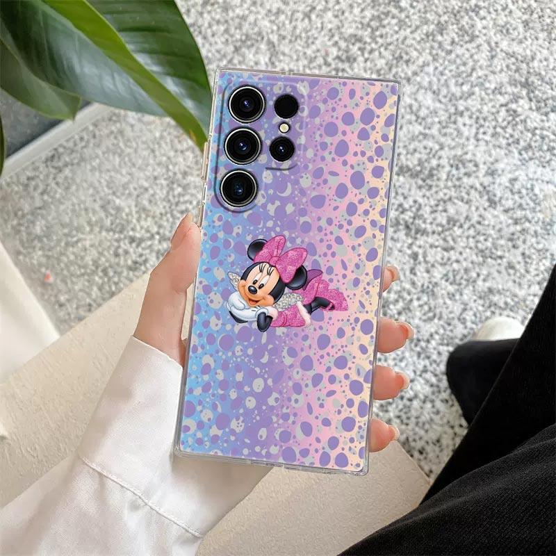 Disney Love Mickey Minnie Transparent Case For Samsung Galaxy S26 S25 Ultra S24 S22 S26 Plus S20 S23 S21 S25 FE 5G Clear Cover