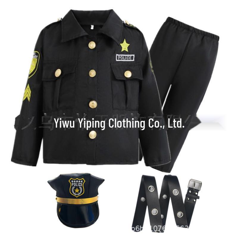 Children's Embroidered Police Officer Costume: Jacket Uniform for Role Play & Halloween
