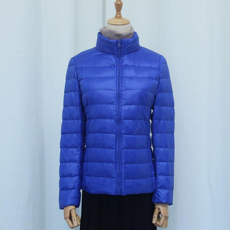 Womens Lightweight Packable Down Jacket Thin Short Puffer Coat With Stand Collar Slim Fit