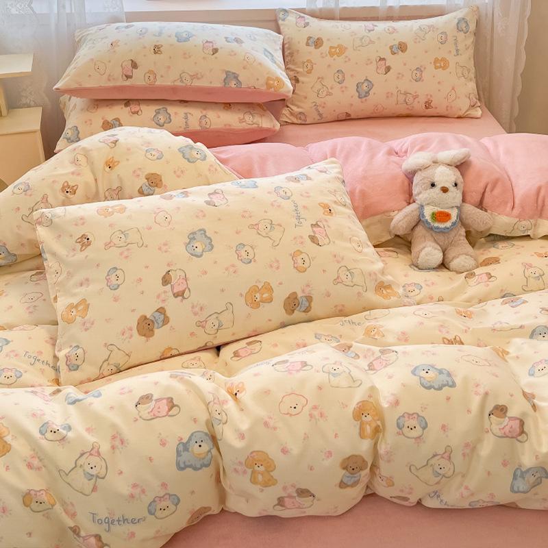 

Мультяшный комплект постельного белья из чистого хлопка и молочного бархата - Зимний теплый коралловый флис, включает простыню на резинке, пододеяльник и простыню. 1.2m Bed 3-Piece Sheet Set (Duvet 150*200cm)