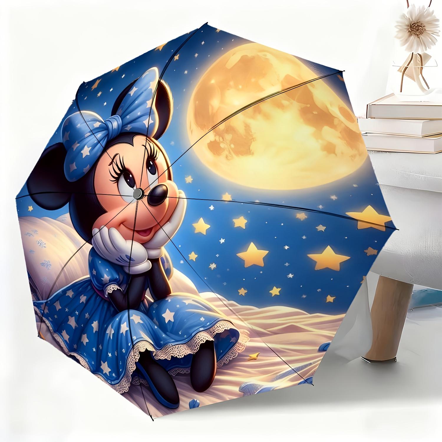 

1pc Umbrella Featuring a Minnie Mouse Dreamy Starry Sky Design, a Fully Automatic Umbrella Suitable for All Occasions, a Porta (as the picture,Iron&8K)