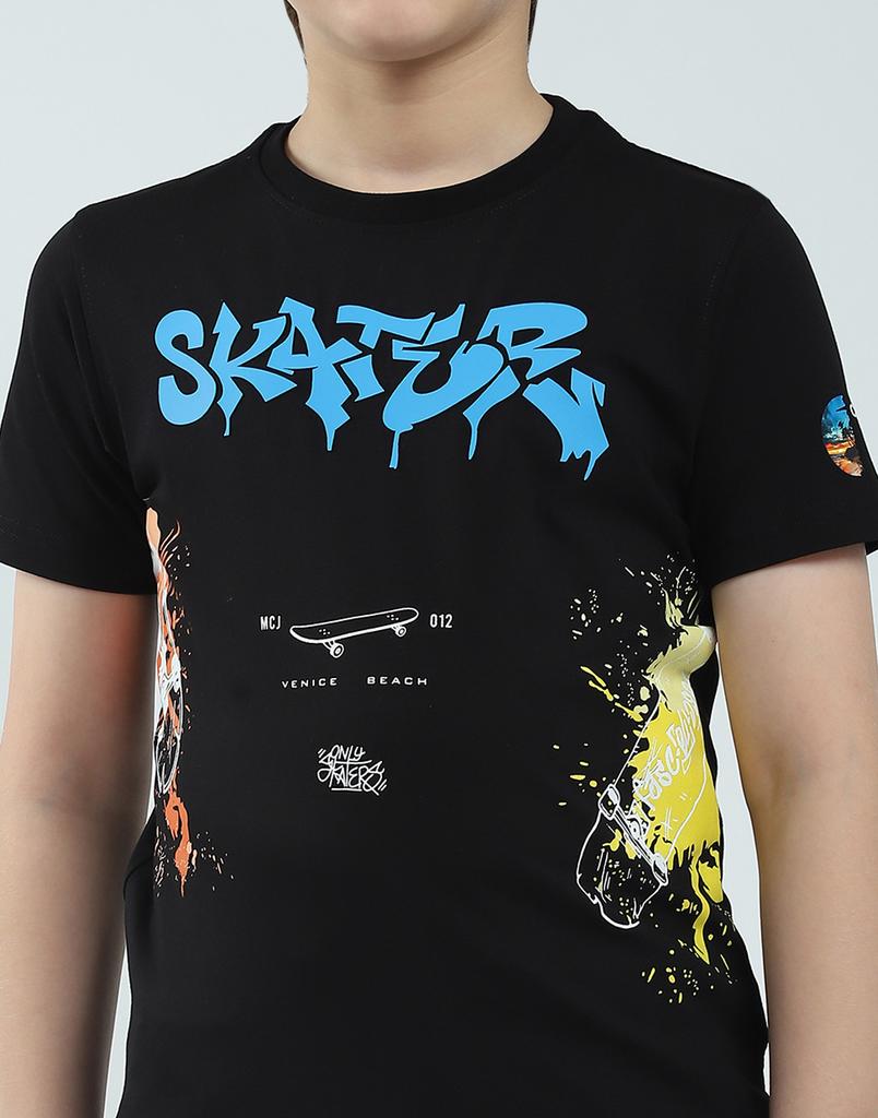 MONTE CARLO Boy's Regular Fit Printed Half Sleeve T-Shirt