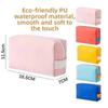 Large Capacity Cosmetic Bag PU Leather Multifunctional Design Toiletry Storage Bag Candy Colors Waterproof Travel Makeup Bag