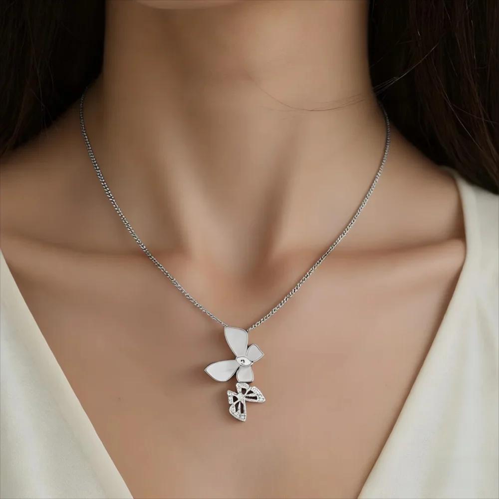 Butterfly Jewelry Set Romantic Bracelet Ring flower Necklace Earring Set Women Wedding Dinner Dress Accessories