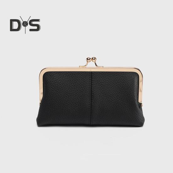 Portofel Plic pentru Dame Vintage cu Închidere Tip Sărutare, Plic din Piele Naturală, Portofel de Călătorie cu Sloturi Multiple pentru Carduri, Suport pentru Carduri pentru Întâlnire, Petrecere, Cumpărături