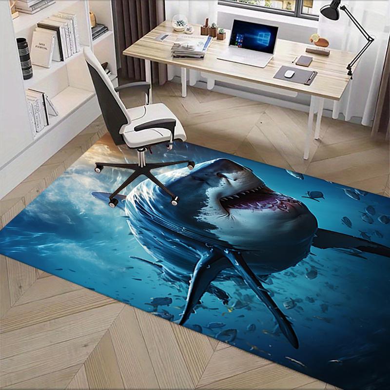 Great White Shark Chair Mat: Office Carpet, Oversized Rug for Home Decor, Sofa Mat, Desk Protector, Gift Idea for Any Room
