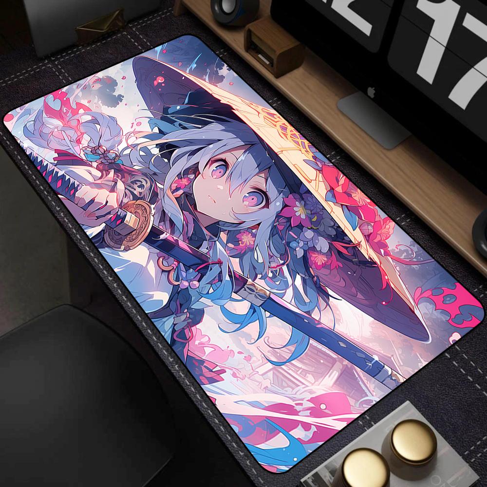 Cute Pretty Anime Girl Large Mouse Pad 400x900mm Xxl Gamer Mouse Mat Office Table Mat Kawaii Cartoon Desk Pad Gaming Accessories