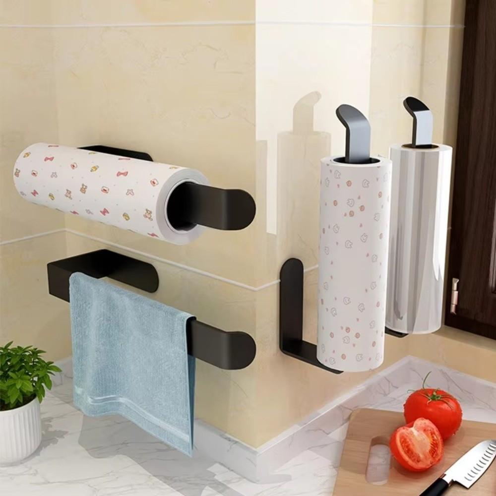 Wall-Mounted Tissue Holder Self Adhesive Kitchen Storage Organizer Paper Holder Home Organization