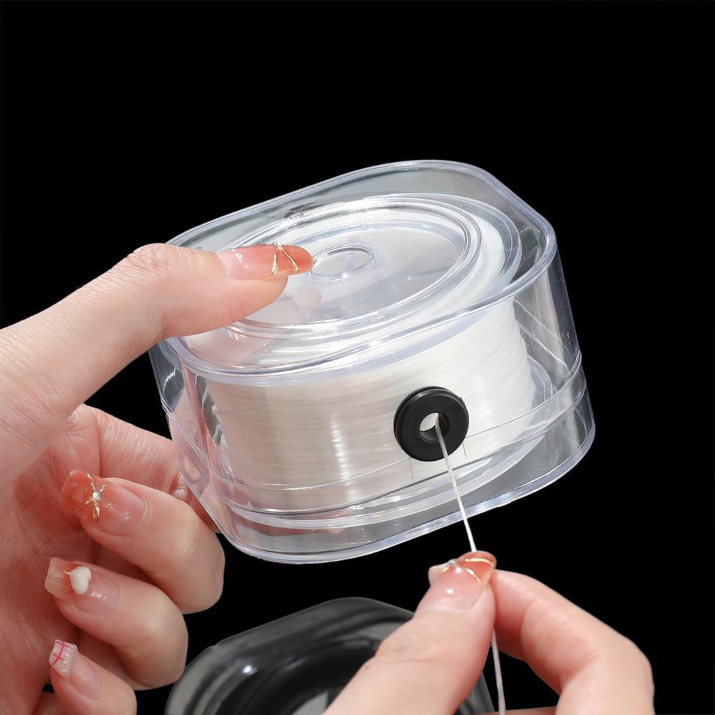 80 Meter/Karton DIY Kristall Perlen Stretch Elastisches Fadenband mit Box Bunt 0,8 mm Flaches Perlenband Schmuckherstellung Zubehör