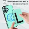 For iPhone 16 Plus Magnetic Case TPU+PU Leather Phone Back Cover with Detachable Card Holder
