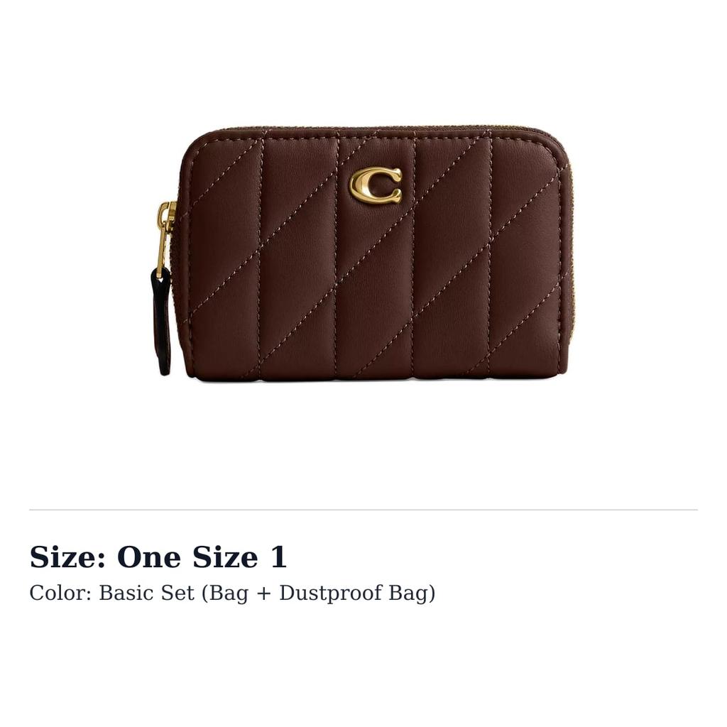 COACH Zip Around Nappa Leather Wallet Small Women's Maple CM505-B4MPL