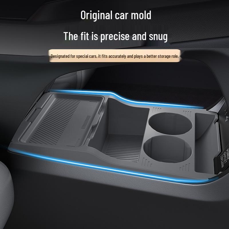 Roewe D6 Mittelkonsolen-Aufbewahrungsbox: Kompatibel mit 25 Modellen, Stauraum in der unteren Schicht für den Autoinnenraum.