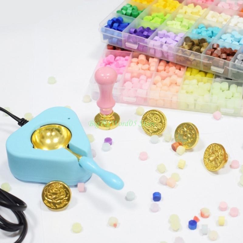 

24TE Heating Melting Wax Lacquers Wax Pot Electric DIY Craft Wax Seal Stamp Sealing Wax with Spoon CN