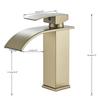 Brushed Golden Basin Faucets Elegant Waterfall Bathroom Sink Faucet Single Lever Hole Deck Mount Brass  Mixer Taps