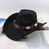 Western Cowboy Style Tibetan Bull Head Accessories Fashion Top Hat Autumn/Winter New Collection Deer Skin Velvet Large Edge Riding Hat