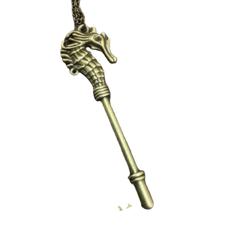 Hot Selling Seahorse Key Charm Pendant - Bronze Silver Color Necklace - Vintage Locket Style Accessories Jewelry