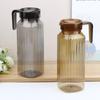 1.1L Large Capacity Ribbed Pitcher With Lid And Handle Transparent Water Jug Drink Storage Pot For Home And Office Use