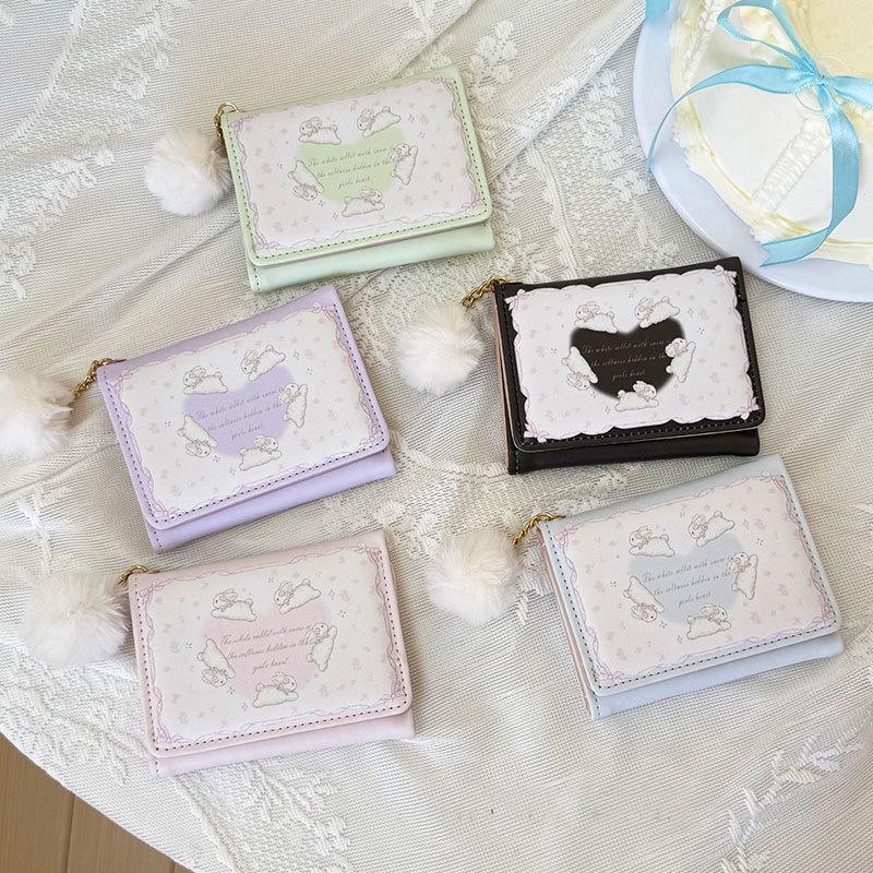 Fashionable And Versatile Bunny Card Bag Id Bag Cute Short And Multi Slot Wallet