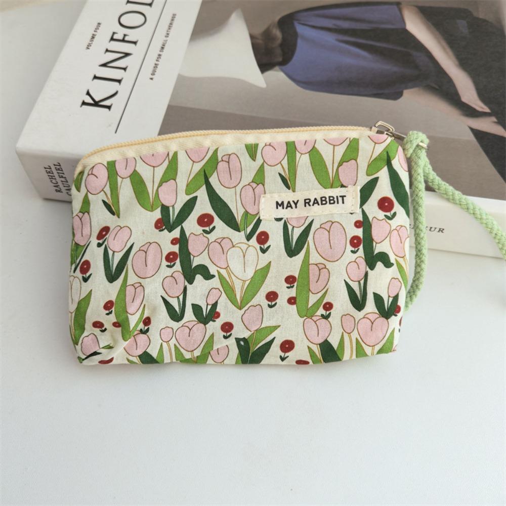 

Small Square Cosmetic Bag Flower Earphones Lipstick Bag New Makeup Bags Women 1