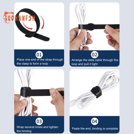 100 Pezzi Cinghia Gestione Cavi Antigroviglio Nastro di Fissaggio Fascette per Cavi in Nylon Fascette per Cavi Gestione Cavi Fornitura per la Casa