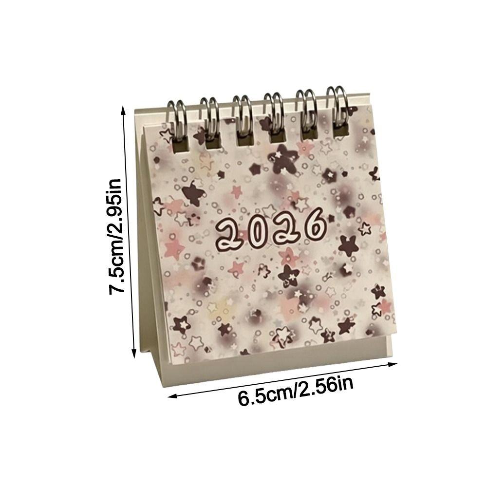 Mini 2026 Desk Calendar Stars Standing Calendar Cute Daily Planner  Office School Supplies
