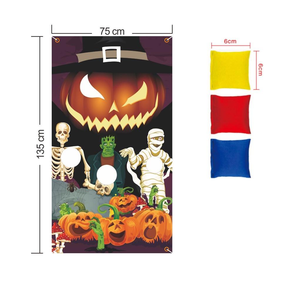 Halloween Sandbag Flag Courtyard Outdoor Children Game Pprops Decoration Pumpkin Skull Vampire Clown Witch Holiday Party Series