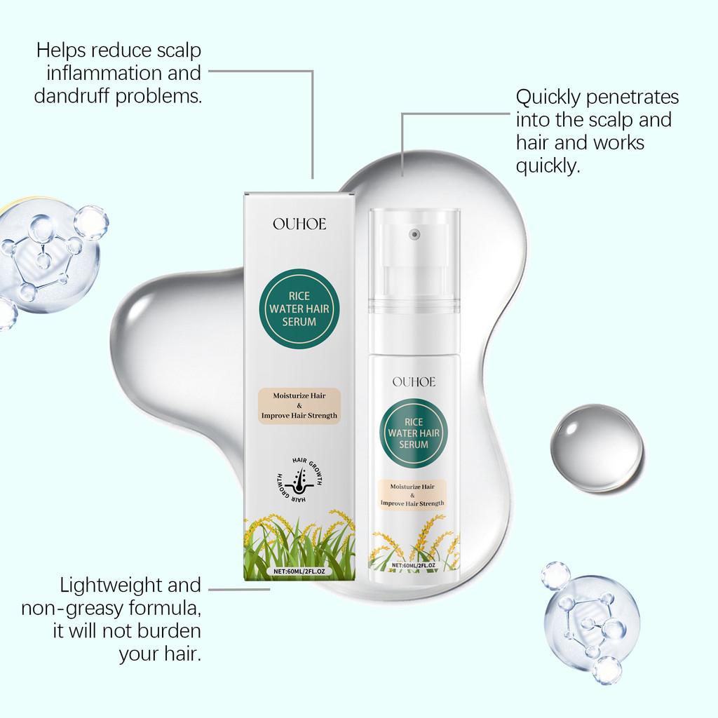 Ouhoe Rice Water Hair Repair Spray For Nourishing Dry Frizzy Hair And Scalp Hydration