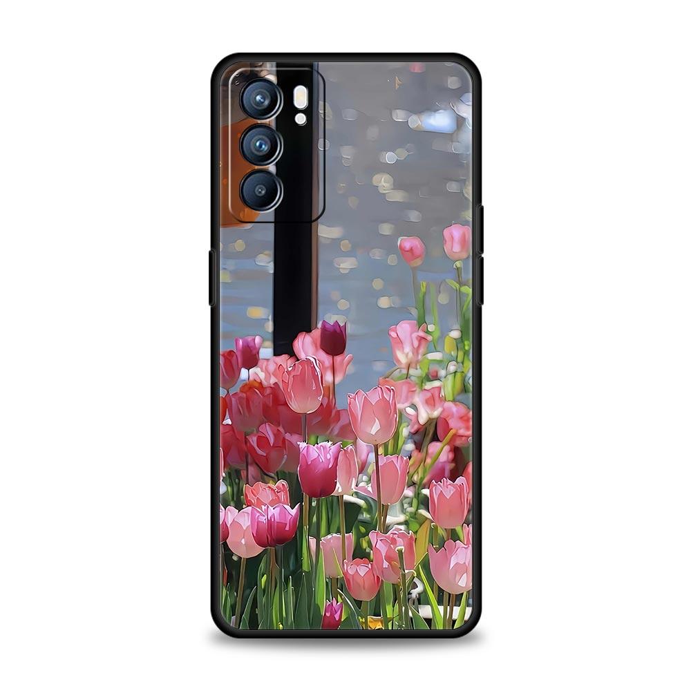 Petal Branch Nature Scenery Case For Oppo Reno14 Reno13 Reno12 11 F 10 Find X5 X9 Pro A54 5G A53 A9 A16 A78 4G A80 A98 Cover