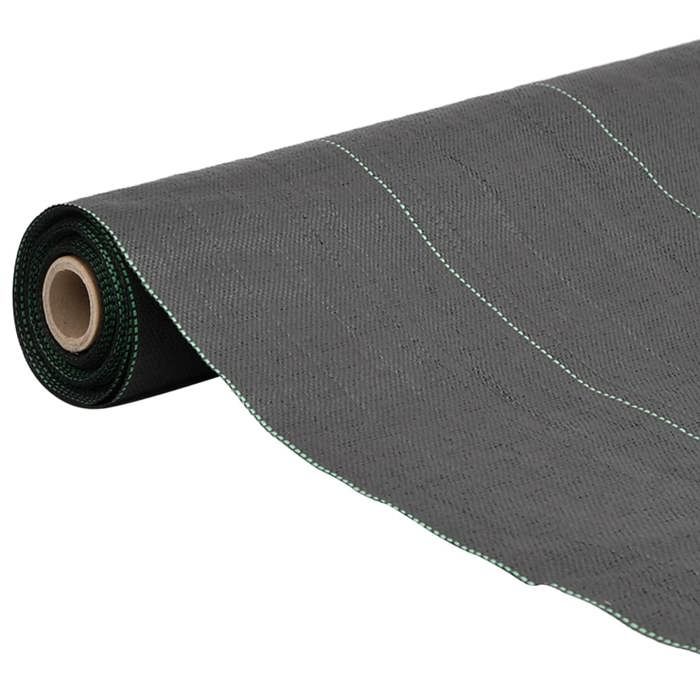 VidaXL Membrane anti-mauvaises herbes noir 2x25 m PP, tissu anti-mauvaises herbes, membrane de contrôle des mauvaises 4005229