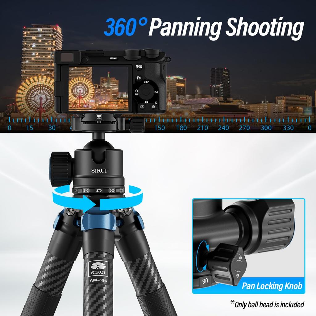 SIRUI Professional 40mm Ball Head with Panoramic CNC Aluminum Alloy Compatible with DSLRs and with Quick Release Maximum Load Capacity of 40kg AM-40