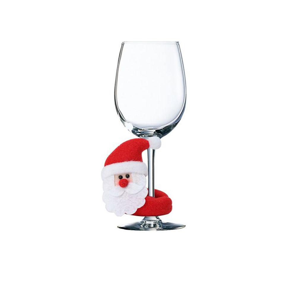 Wine Glass Cover Christmas Cup Cover Santa Claus Snowman Special Design Tags Decor Wine Bottle Cover For Christmas Party