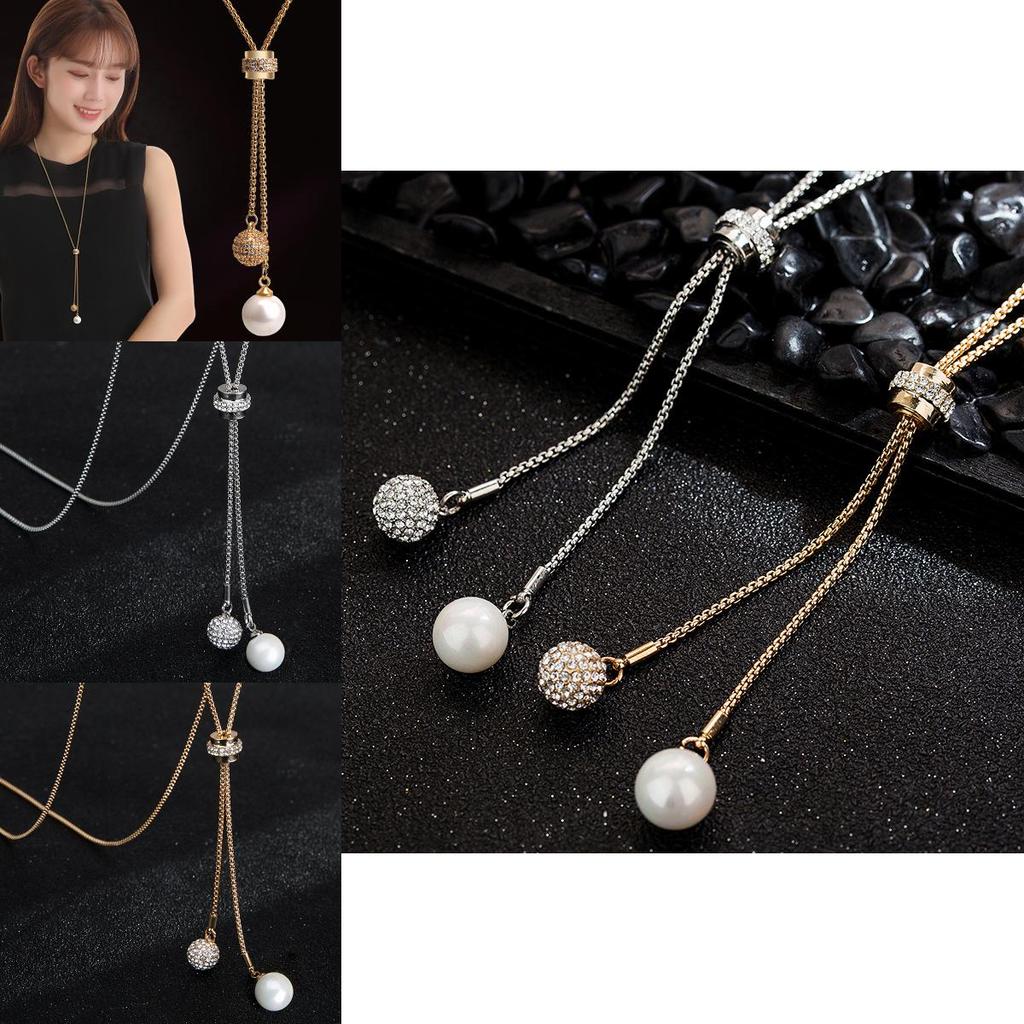 Long Stunning Box Chain Necklace For Women Featuring Alloy Pendant In Silver Gold