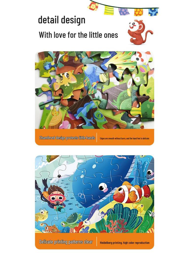 Ocean Exploration Cartoon Jigsaw Puzzle for Ages 3-6 | Educational Toy & Gift for Kids