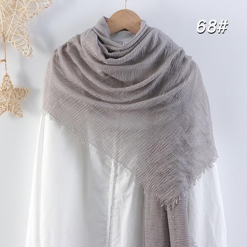 Sciarpa da donna in cotone lino seta - Per tutte le stagioni, colore unito, versatile foulard per testa e parasole