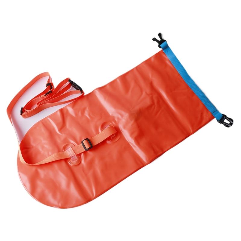 Swim Safety Tow Float Dry Bag, Inflatable PVC Float with Adjustable Waist Belt