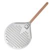 12/14 Inch Round Pizza Turning Peel Hard Anodized Aluminum Perforated Pizza Paddle with Wood Handle Homemade Oven Pizza Shovel