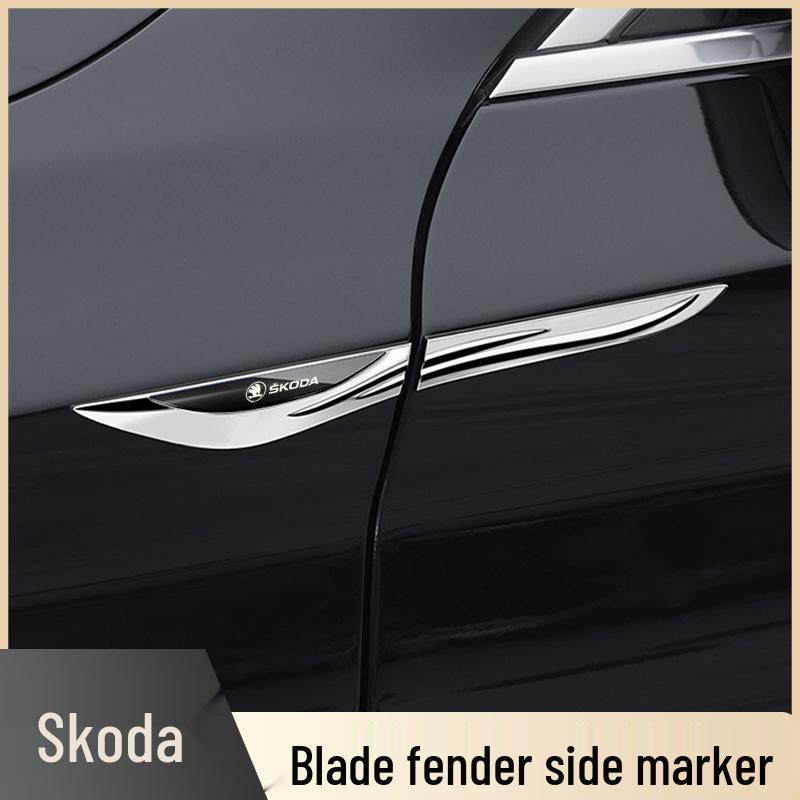 Skoda Octavia, Kamiq, Superb Car Fender Blade 3D Metal Side Sticker