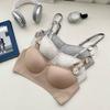 Retro Square Collar Underwear Women's Seamless Steel Ring Jelly Strip Soft Support Thin Small Breasts Gather Comfortable Bra