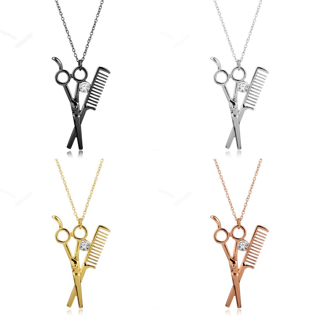 Elegantní slitinový náhrdelník s přívěskem nůžek pro profesionální nebo neformální doplněk