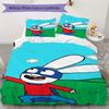 Ropa de cama con estampado de Simon el Conejo Juego de edredón Funda de edredón Funda de almohada Decoración del hogar Regalo de cumpleaños (1 * funda de edredón + 2 * fundas de almohada sin relleno)158