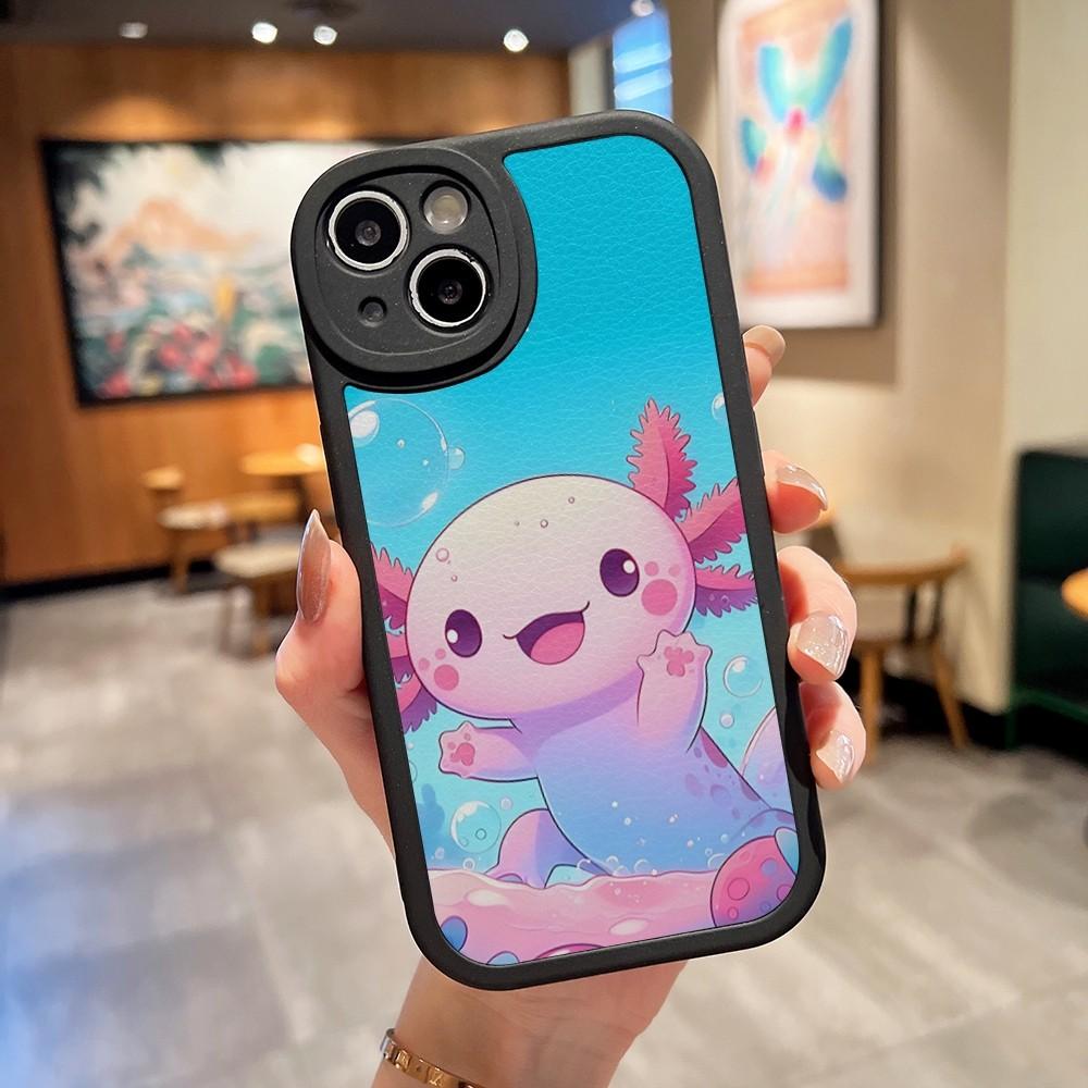 Axolotl and Ramen Phone Case For Apple Iphone 14 flirtatious Pro Max11 13 12 Mini X Xr Xs 8 Puls Se Lambskin Silicone Cover
